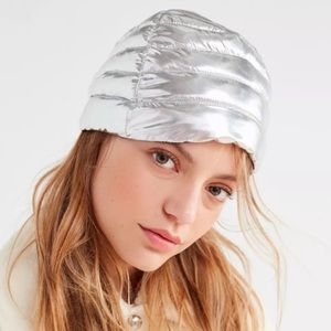 NEW Think Royln Downtown Crown Metallic Puffer Beanie